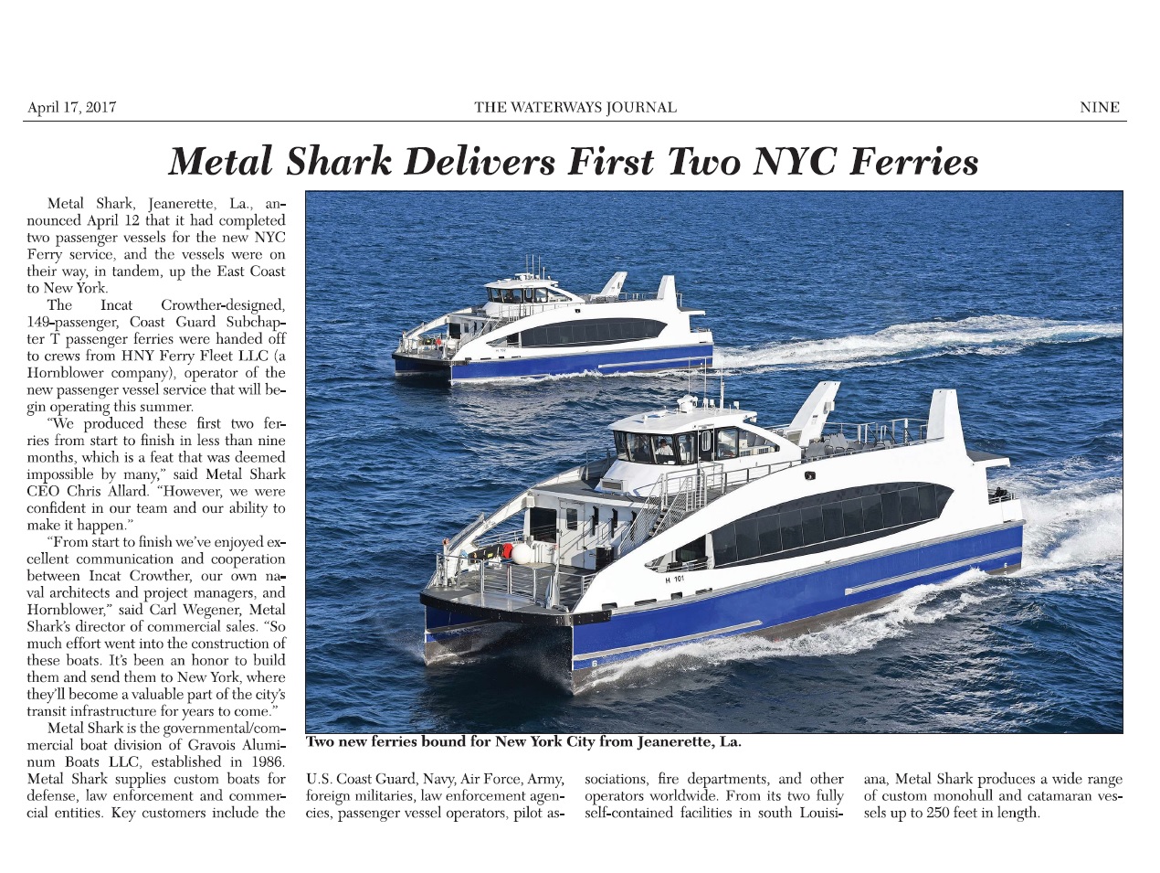 METAL SHARK FERRIES